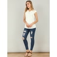 thumbnail image 2 of INSPIRE CHIC Blusa De Negocios Oficina Sin Mangas Con Escote V Plisado Top Para Mujer Blanco L, 2 of 6