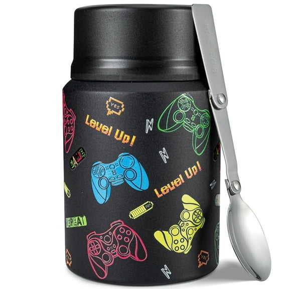 Clytem 17oz Thermo for Hot Food, Soup Thermo Food Container for Lunch Box ZB - Black Game