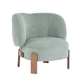 thumbnail image 3 of Christopher Knight Home Wingback Accent Chair, Upholstered Armchair with Solid Wood Legs, Granite Green, 3 of 9