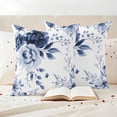thumbnail image 3 of Spring Floral Pillow Covers 2 Pack Classic Blue Gradient Flowers Pillowcase Waterproof Outdoor Throw Pillow Cover for Patio Garden Square Cushion 16”x16”, 3 of 9