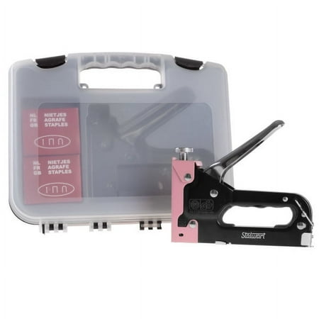 Stalwart Staple Gun with 600 Staples - Light Duty Stapler for Crafts (Pink)