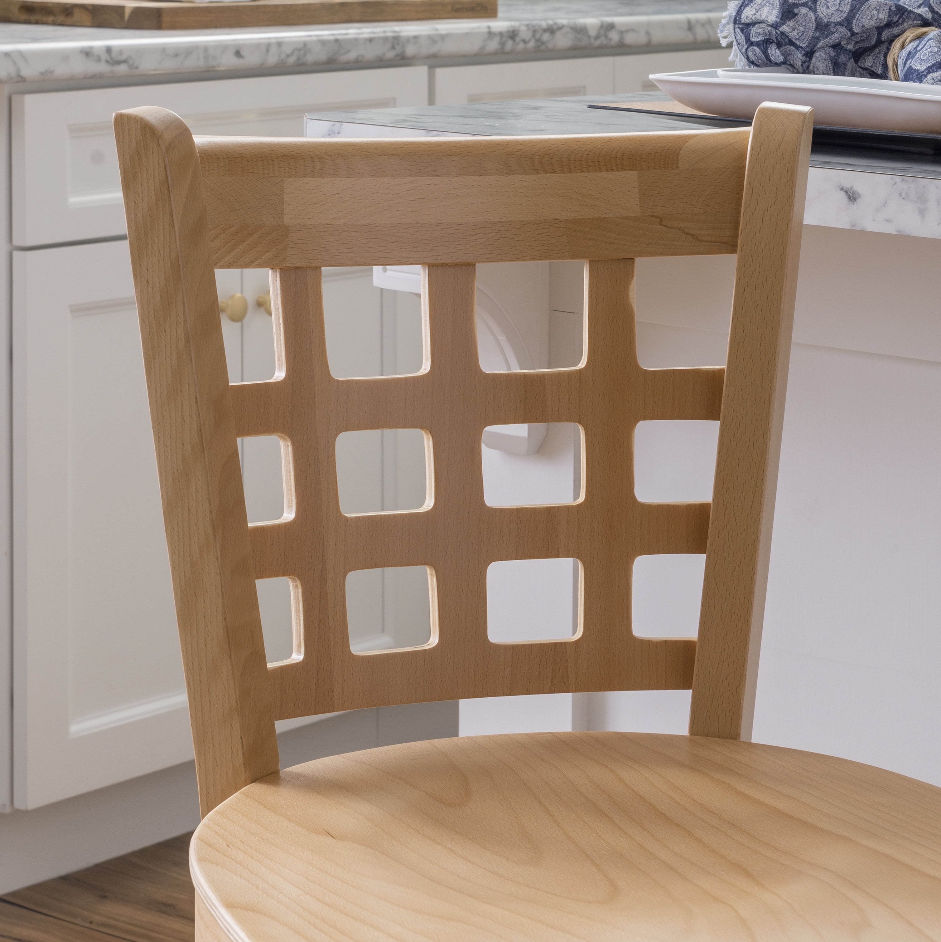 Linon Neville 24" Natural Indoor Wood Counter Stools, Set of 2
