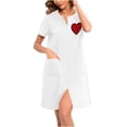 thumbnail image 4 of House Coats for Women with Zipper Short Sleeve Long Length Knit Robe 1 Pc, 4 of 8