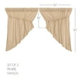 thumbnail image 2 of VHC Brands Burlap Vintage 4 PC Tan Curtain Set (2 Prairie Swag 36x18 and 2 Tier 24x36), 2 of 4