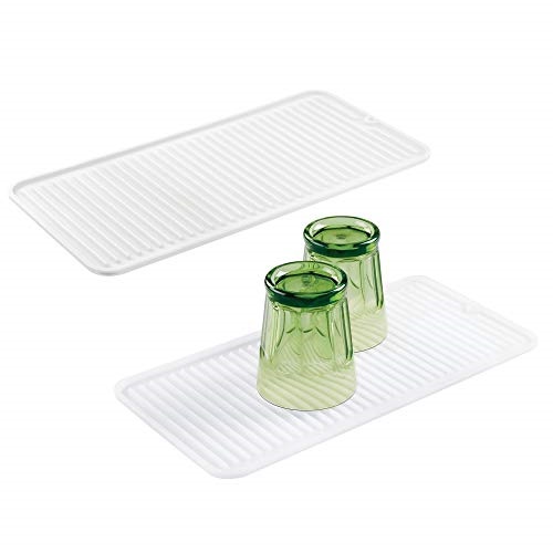 mDesign Silicone Dish Drying Mat and Protector for Kitchen Countertops
