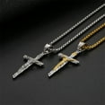 thumbnail image 4 of 14K White Gold Jewelry Fashion European And American Vintage Jesus Cross Casting Process Pendant Necklace Mens, 4 of 8