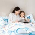 thumbnail image 5 of Homewish Blue Bow Knot Initial Alphabet L 3-Piece Full Size Comforter Sets For Kids Teens Adults,Letter Monogrammed Bedding Comforter Set,Cartoon Bow-Tie Lightweight Bedding Sets, 5 of 8