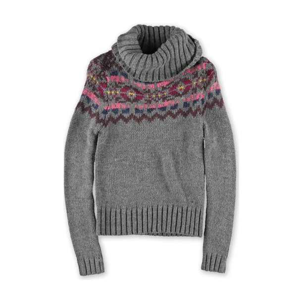 Suéter de punto estampado Aeropostale para mujer gris extragrande