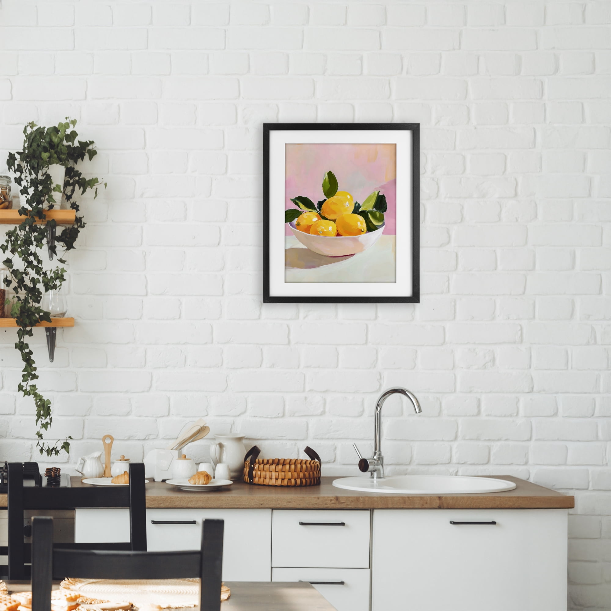 Stupell Industries Bowl of Lemons in Sunlight Black Framed Print Under Glass, design by The Prints Vibe