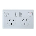 thumbnail image 1 of Double USB Australian AU Plug Wall Socket Home Power Point Supply Plate, 1 of 6