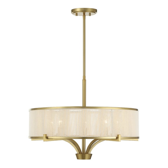 Warm Brass Five Light Chandelier from the Wynwood Collection
