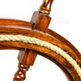 thumbnail image 3 of Nagina International Nautical Wooden Pirate's Decorative Ship Wheel with Rope - Captain Maritime Beach Home Decor Gift (24 Inches), 3 of 5