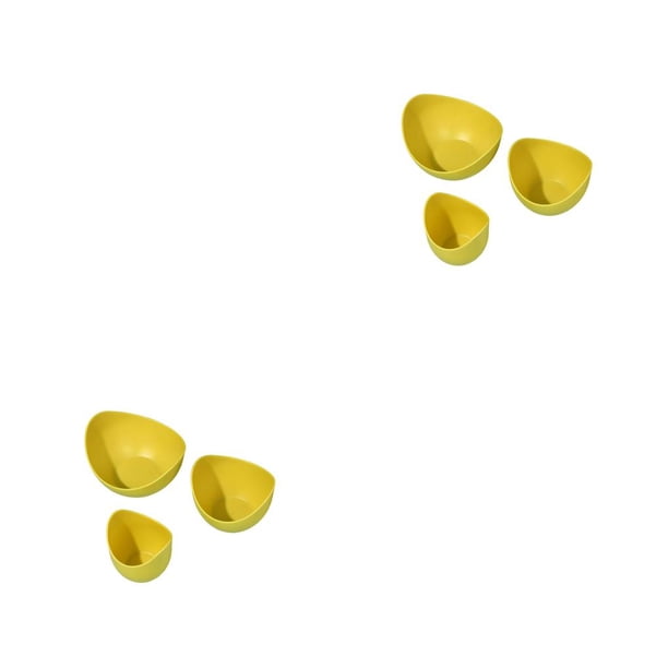 Naiovety Pack de 3 Platos de frutos secos Cocina Apertura grande Semillas Frutas Platos de aperitivos Bandejas apilables lavables Bar Galletas Panqueques Amarillo 2piezas Naiovety CBP457373