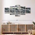 thumbnail image 3 of Elephant Stock Sunless Huntington Beach Sky Wall Art - Horizontal Multi Panel Canvas - Living Room Wall Decor - Beach Multi Panel - Gray And Black Decor - 55" x 24", 3 of 8
