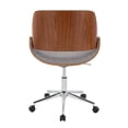 thumbnail image 5 of LumiSource Fabrizzi Office Chair in Chrome Metal, Walnut Wood, Grey Fabric color, 5 of 7