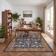 thumbnail image 4 of Garvee 9'x12' Vintage Floral Area Rug Oriental Distressed Carpet, Washable Non Slip Boho Rug for Living Room Bedroom Dining Room, Orange Blue, 4 of 8