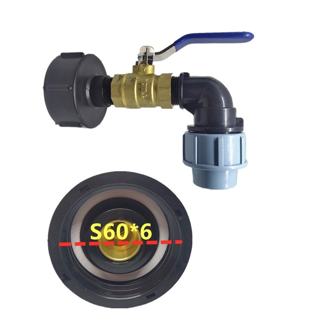 IBC Water Tank Outlet Fitting/Connector/Adapter S60X6 with Range of Tap