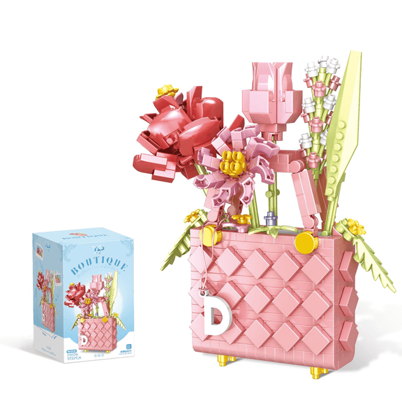 GZBrick Bouquet Botanical Bags Building Sets Not Compatible with Lego Flowers Blocks for Adults Girl 572PCS