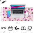 thumbnail image 5 of Long Mouse Pads for Desk,Pink Football and Flowers Pattern Desk Mats on Top Of Desks, Desk Mouse Pad Extra Large with 3mm Non-Slip Base and Stitched Edge for Gaming,Office,Work,Home 35.4"x15.7", 5 of 6