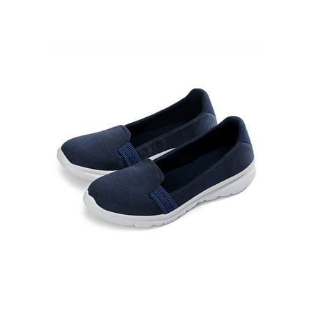 

SIMANLAN Womens Flats Comfort Casual Shoes Non-Slip Sneakers Women Lightweight Loafers Slip On Walking Shoe Blue 8