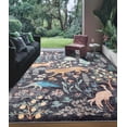 thumbnail image 2 of CHAKMEONE Boho Floral and Animal Print Machine Washable Non-Slip Area Rug in Black, 2 of 8