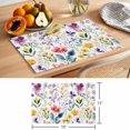 thumbnail image 6 of Purple Flower Placemats Set of 6 Pink Floral Watercolor Country Leaf Place Mats Indoor Wipeable Table Mats Washable Cloth Dining Table Placemats for Kitchen Holiday Party Home Decor 13x19 Inch, 6 of 9