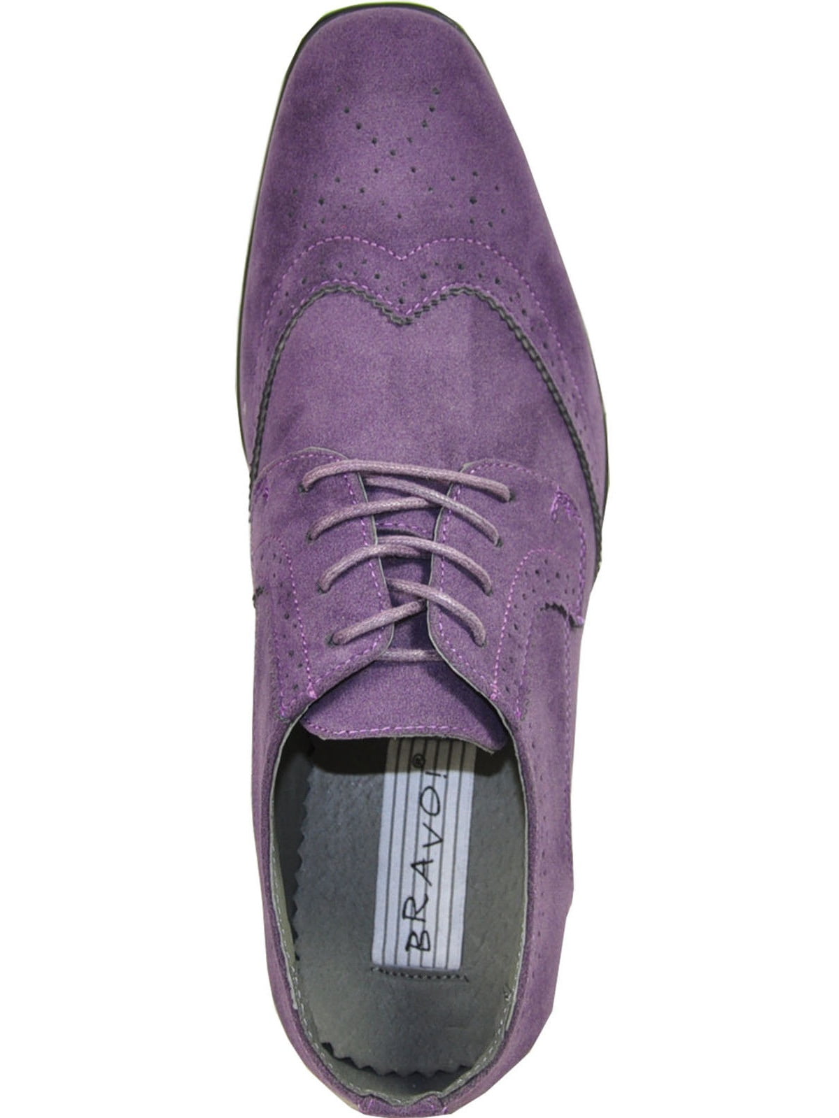 BRAVO KING 3 Dress Shoe Classic Faux Suede Oxford Leather Lining Purple 10.5M Walmart