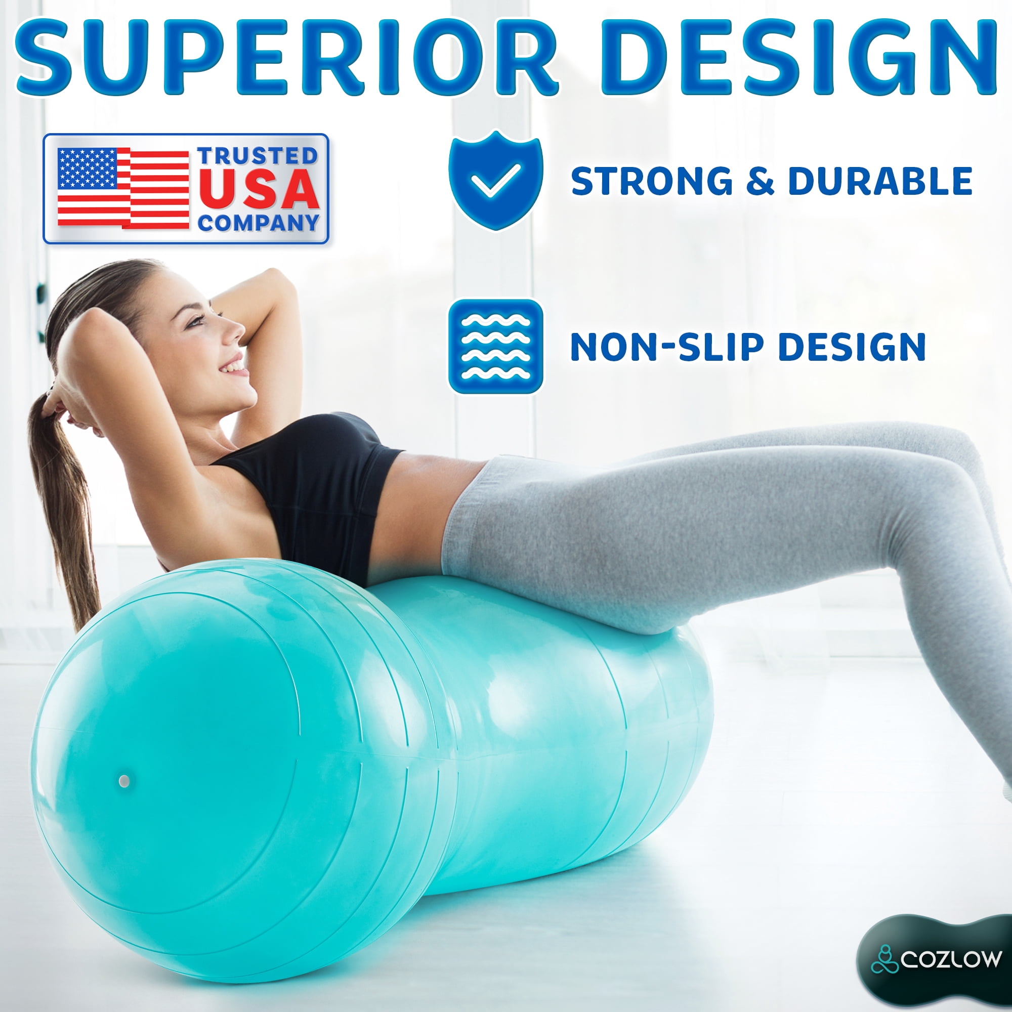 Cozlow Peanut Ball for Exercise & Fitness, Physical Therapy, Rehab & Labor, 2 Piece Set