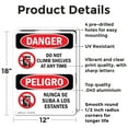 thumbnail image 2 of (2 Pack) Do Not Climb Shelves At Any Time Bilingual OSHA Danger Sign 12 Inch X 18 Inch Indoor / Outdoor Rust-Free Aluminum Metal Signs for Workplace, Workshop, and Construction Site,, 2 of 8