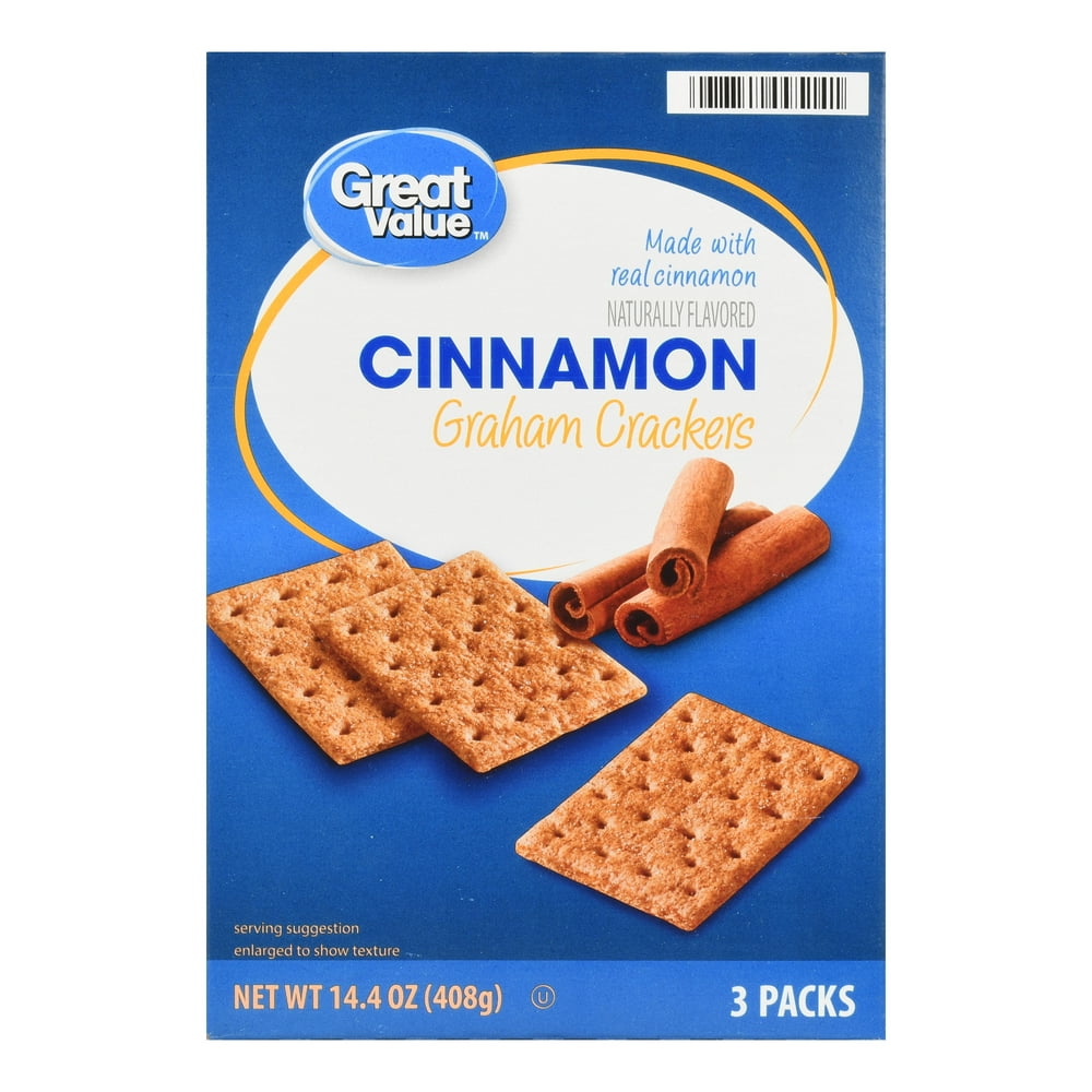 Great Value Cinnamon Graham Crackers, 3 count, 14.4 oz