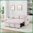 thumbnail image 4 of Modern Velvet 55.5-Inch 3-Position Convertible Sofa Bed for Living Room – Pink, 4 of 12