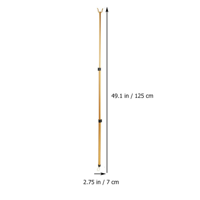 Pole Closet Hook Stick Reach Retractable Long Rod Hanger Poles Clothes Retriever Line Shepherds Reaching Reacher, Size: 128x5x2.5cm
