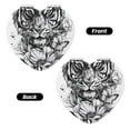 thumbnail image 2 of Uemuo Tiger Butterfly Floral Art Print Compact Portable Pocket Makeup Mirror - Leather Cover, Elegant Travel Cosmetic Mirror for Purse, Pocket, and Handbag-Heart Shape, 2 of 9