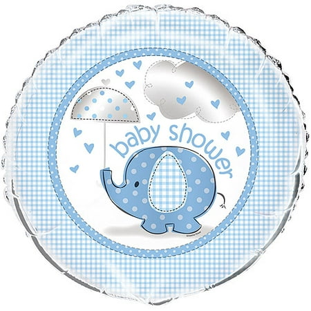 Foil Elephant Baby Shower Balloon, Blue, 18in, 1ct