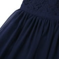 thumbnail image 7 of Manyakai Kids Girls Halter Neck Princess Flower Girl Dress Floral Lace Chiffon Wedding Bridesmaid Navy Blue 12, 7 of 7