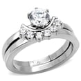 thumbnail image 1 of Bague pour Femmes en Acier Inoxydable Poli avec AAA Grade CZ en Transparent - Taille 5, 1 of 1
