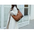 thumbnail image 3 of MKF Collection Diana Vegan Leather Women's Shoulder Bag, Elegant Purse Hobo Handbag by Mia K - Cognac, 3 of 10