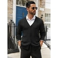 thumbnail image 4 of COOFANDY Men's Cardigan Sweater Cable Knit V Neck Button up Sweaters Ribbed Cardigan Sweater with Pockets, 4 of 9