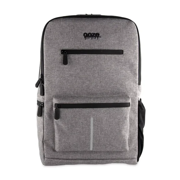 Ooze Grey Smell Proof Travel Backpack - 18 x 14.5 x 3.5 inches, 9 Pockets, Water Resistant, Carbon-lined Interior