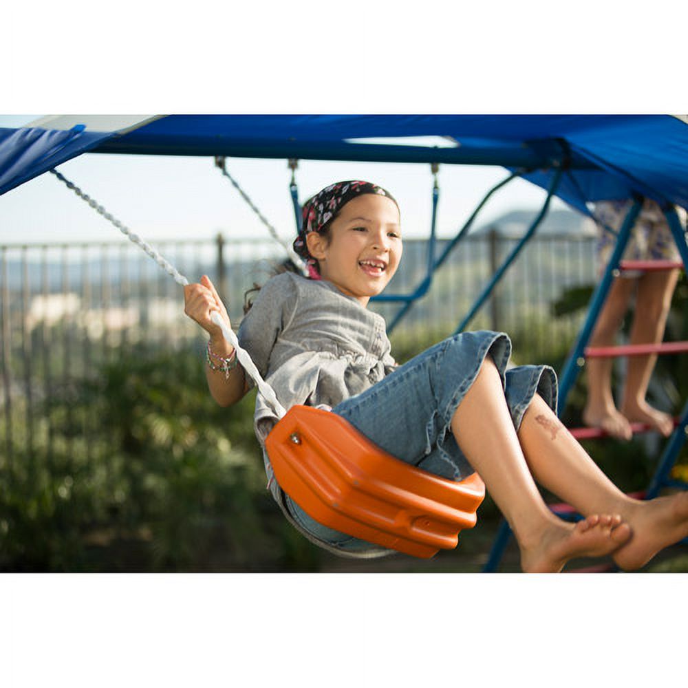 IRONKIDS Inspiration 100 Metal Swing Set with Ladder Climber and UV Protective Sunshade - image 8 of 9
