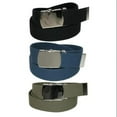 thumbnail image 4 of CTM Cotton with Nickel Buckle Adjustable Belt (Pack of 3 Colors), 4 of 5
