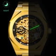 thumbnail image 4 of Reloj Mecánico Automático Octagonal de Esqueleto para Hombre, Reloj de Pulsera de Acero Inoxidable, 4 of 6