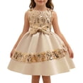 thumbnail image 2 of TBWNWG Girls Sleeveless Sequin Bow Dress Tutu Party Gown Performance Outfit Summer Formal Occasion Wear,Size 9-10 Years, 2 of 8
