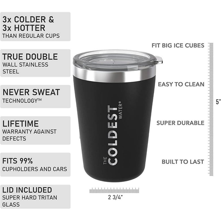 Stainless Steel Tumbler 12oz - Vacuum Insulated Tumbler & Slide Lid | Thermos Sand