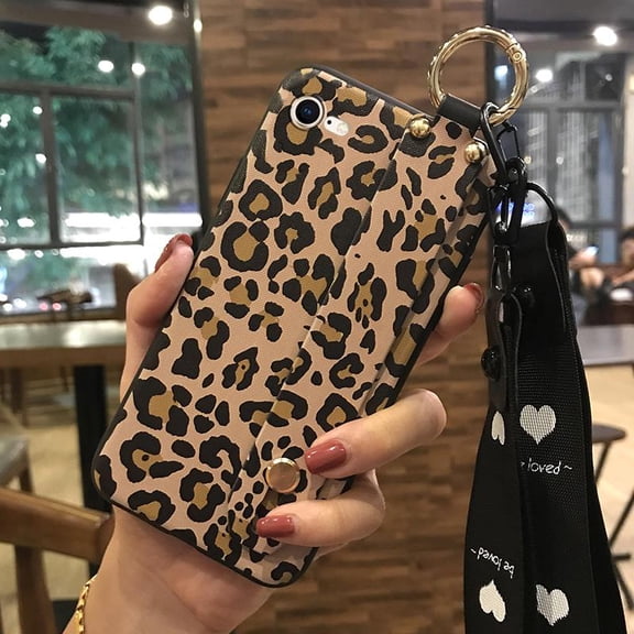 LYM-Phone Case For iphone 7/8/iphone SE 2020/SE2, Phone Holder Ring Fashion Design Shockproof Protective Dirt-resistant Flower Kickstand Back Cover Waterproof Lanyard Wrist Strap Durable
