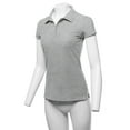 thumbnail image 5 of A2Y Women's Basic Casual 4-Button Junior-Fit PK Ring Spun Cotton Pique Polo Shirt Heather Grey XL, 5 of 6
