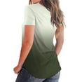 thumbnail image 5 of DailyTrove Women's Ombre V-Neck Short Sleeve T-Shirt - Gradient Casual Top, Soft for Daily Wear & Layering, 5 of 6