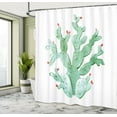thumbnail image 4 of Ambesonne Cactus Shower Curtain, Botanical Desert Motif Art, 69"Wx70"L, Jade Green and Dark Coral, 4 of 4