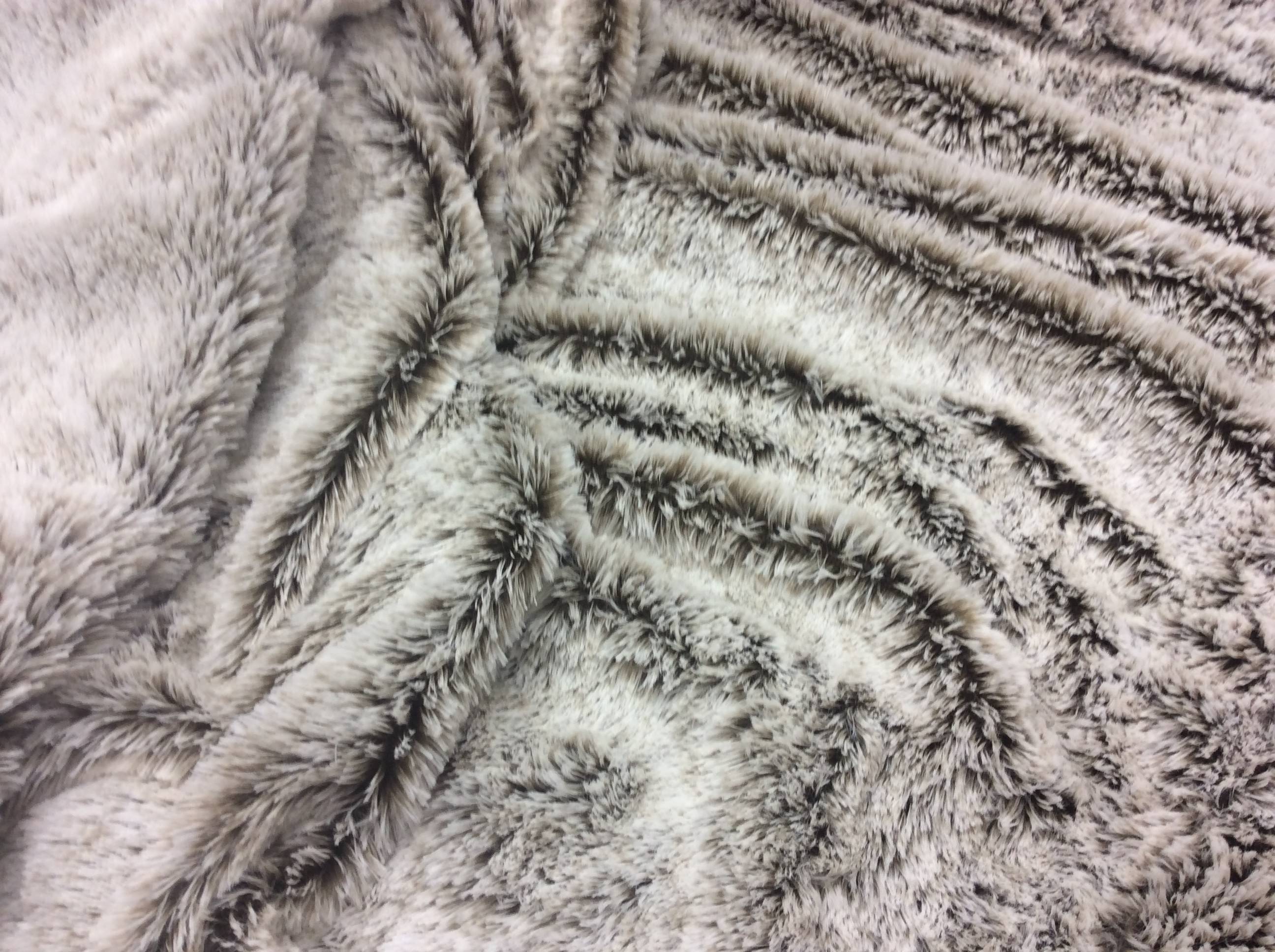 Luxury Grey Faux Fur Throw Blanket and Back Fleece