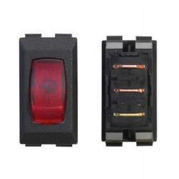 SPST Illuminated On & Off Rocker Switch - Black & Red